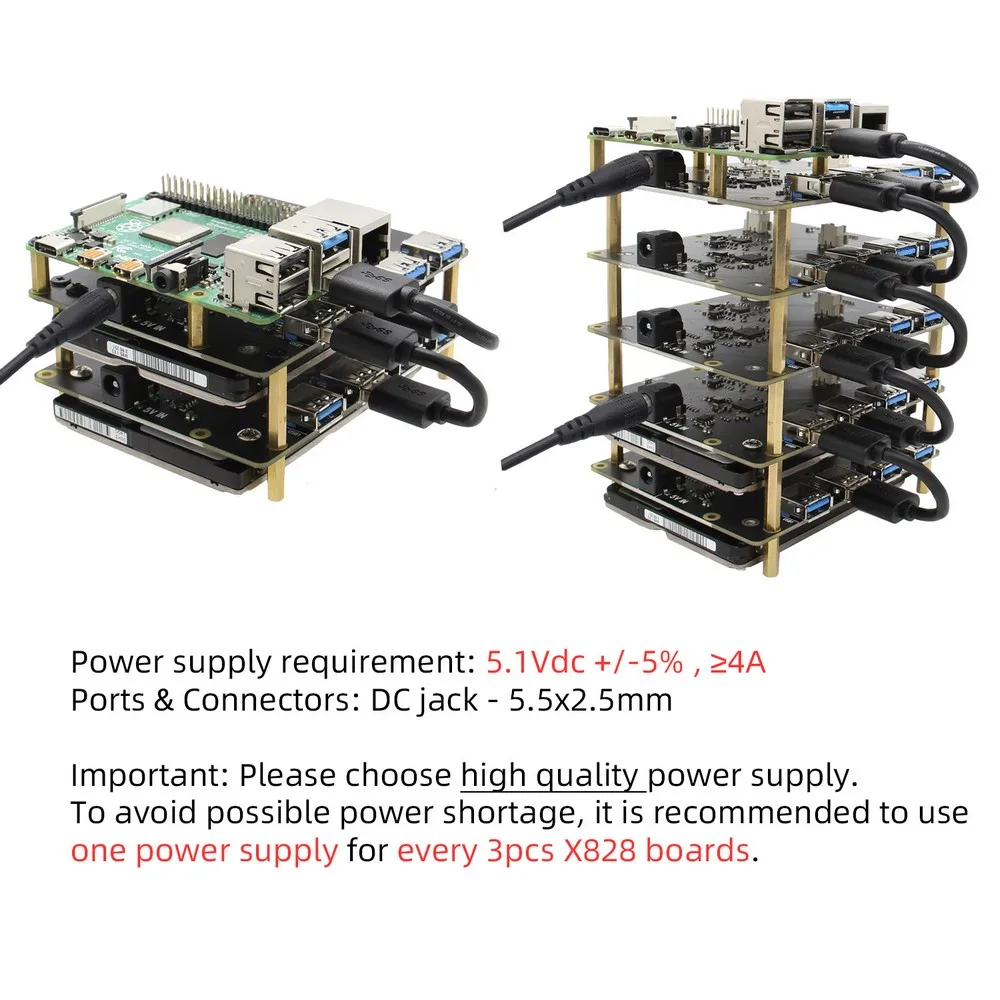  Raspberry Pi 4 Modell B X828 USB3.0 25 