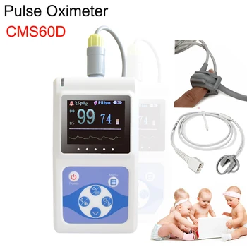 CMS60D Hand-Held OLED Neonatal Finger Tip Pulse Oximeter Blood Oxygen SPO2 PR HR Monitor+Neonatal Wrap SPO2 Probe+PC Software