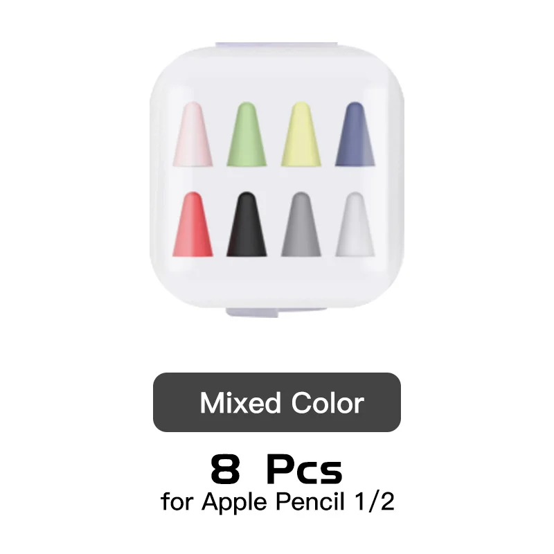 8pcs mix pen case ANKNDO 8 шт. силиконовый сменный пенал с наконечником для карандашей защитный чехол для Apple Pencil 1-й 2-й стилус для сенсора - Цвета: 8pcs mix pen case