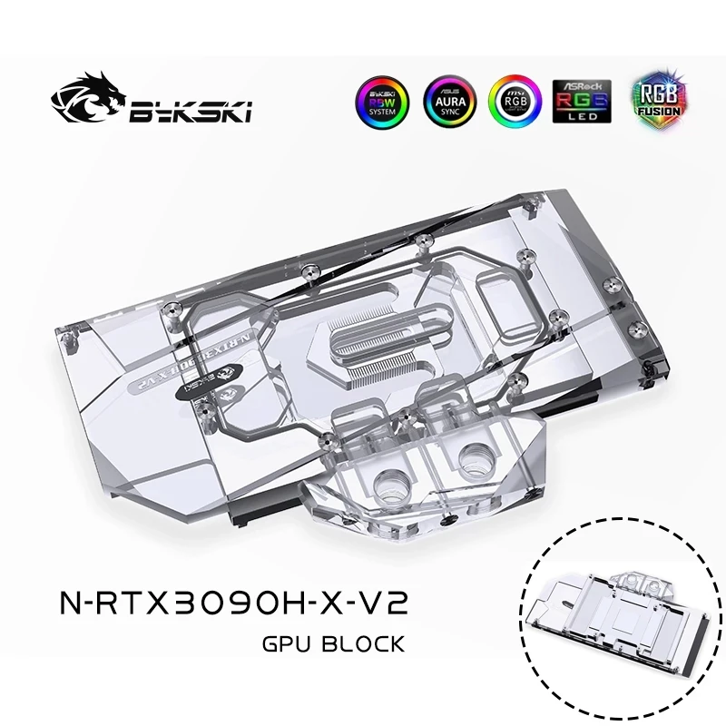 Видеокарта Bykski для водного блока ZOTAC Palit Inno3D GALAX COLORFUL Founder Edition RTX 3090 3080 GPU Водяной