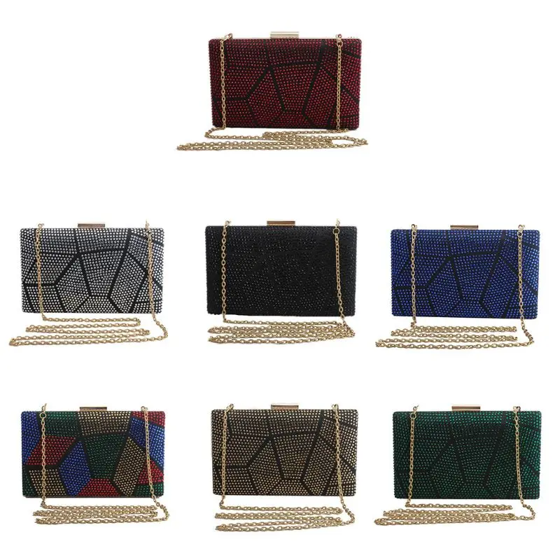 Stylish Women Evening Handbag Party Bridal Clutch Bag Prom Wedding Wallet Purse