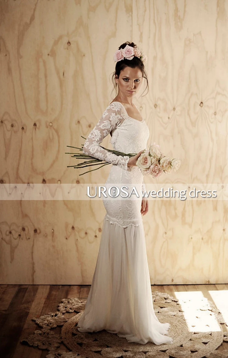 summer style lace long sleeve beach sexy backless Bridal Gowns floor-length vestidos de noiva casamento mother of bride dresses