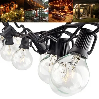 

25Ft G40 Globe Bulb String Lights With 25 Clear Ball Vintage Bulbs Indoor/Outdoor Hanging Umbrella Patio String Lighting EU/US