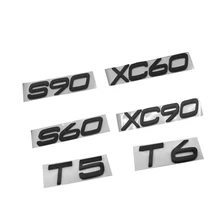 สีดำรถ Trunk สติกเกอร์สำหรับ Volvo D2 D5 XC60 XC90 XC40 S90 S80 S60 V90 V40 C30 C70รถจัดแต่งทรงผมตัวอักษรคำ XC60 XC90สติกเกอร์