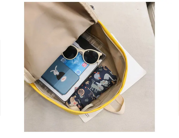 New Arrival Nylon Waterproof Backpack Large Capacity Fangyuan Two-Fashion Stitching Color Outdoor Students
