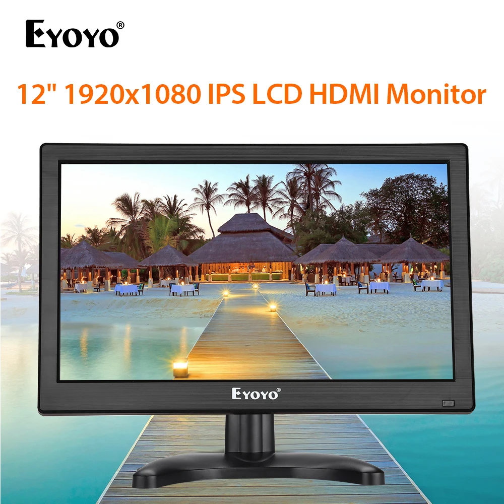 Eyoyo EM12K 1" 1920x1080 FHD HDMI ips CCTV монитор ЖК-экран с VGA BNC USB динамик компьютерная безопасность наблюдения дисплей