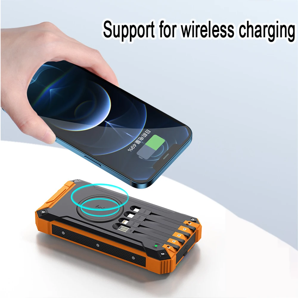 12v power bank 20000mAh Mobilepower Self-Contained Cable Solar Mobile Power Shared Universal Soft Case Mobile Phone Neutral Wireless Power Bank power bank best buy