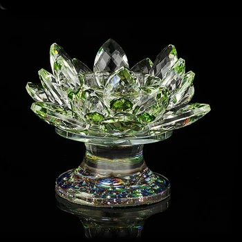

Table Display Party Crafts Buddhism Flower Tealight Gift Mediation Desk Ornament Artificial Crystal Candle Holder For Wedding