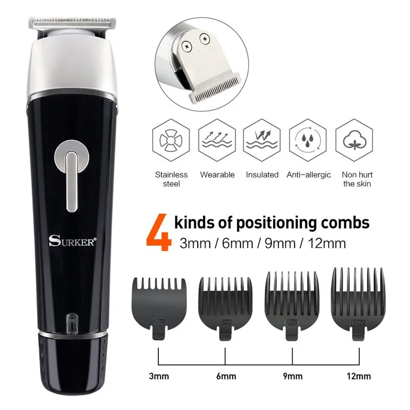 Online Surker SK 0068 5 in 1 110 240V Professionelle Elektrische Haar Clipper Bart Trimmer Wasserdicht IPX 7 Wiederaufladbare Epilierer rasierer