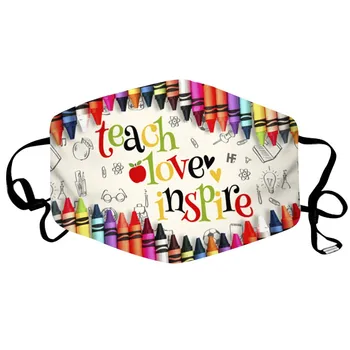 

Adults Teach Love Inspire Mask Pollution Mascararilla Face Shields Reusable Washable Adjustable Earloop Masks Masque Mondmasker