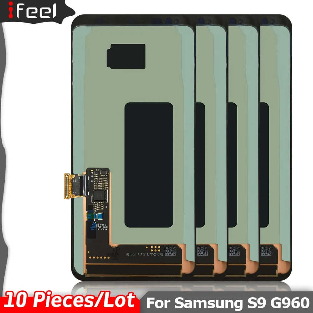 10 шт./лот для SAMSUNG Galaxy S9 S9+ G960 G965 ЖК-дисплей+ сенсорный экран с рамкой AMOLED lcd