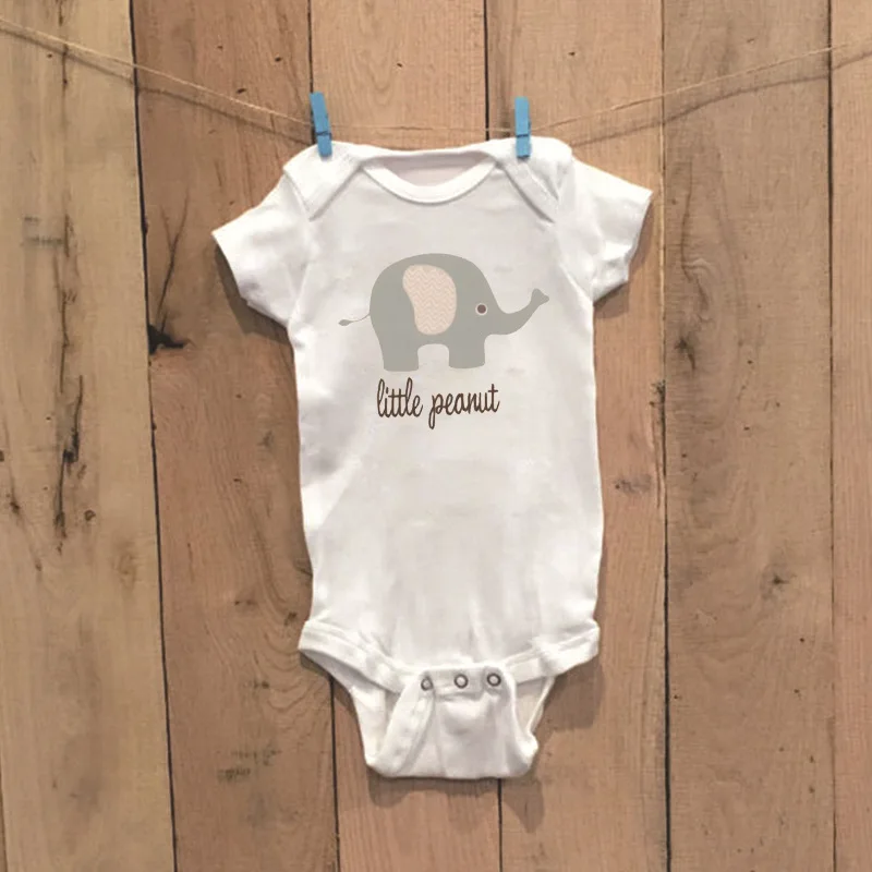 

2018 Summer July New Style Western Style 'Little Peanut' Baby Elephant BABY'S Printed Jumpsuit Hot Selling