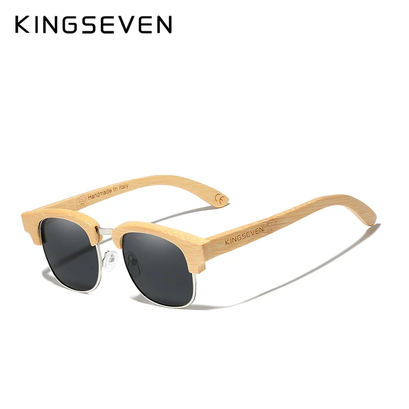 KINGSEVEN, новинка, Ретро стиль, бамбуковые, натуральные, мужские солнцезащитные очки, поляризационные, деревянные, весна, петля, UV400, защита, Oculos De Sol Feminino, G5916