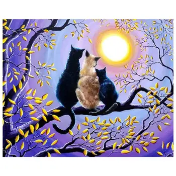 

Cats on the Tree 5D Diamond Painting Kit Full Drill Embroidery Cross Stitch DIY Art Craft Home Wall Decor (30cm x 40cm)