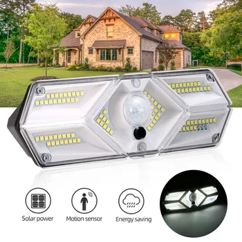 

solar light 104LED Wide Angle solar Wall Lamp 10M Sensoring Distance 120 Degree Sensoring Angle 6 Luminescent Area solar lamp