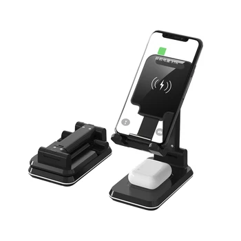 

10W Qi Wireless Charger Stand 2 in 1 Dual Wireless Charging Adjustable Holder for Desk for iPhone Samsung AirPods Pro Brack