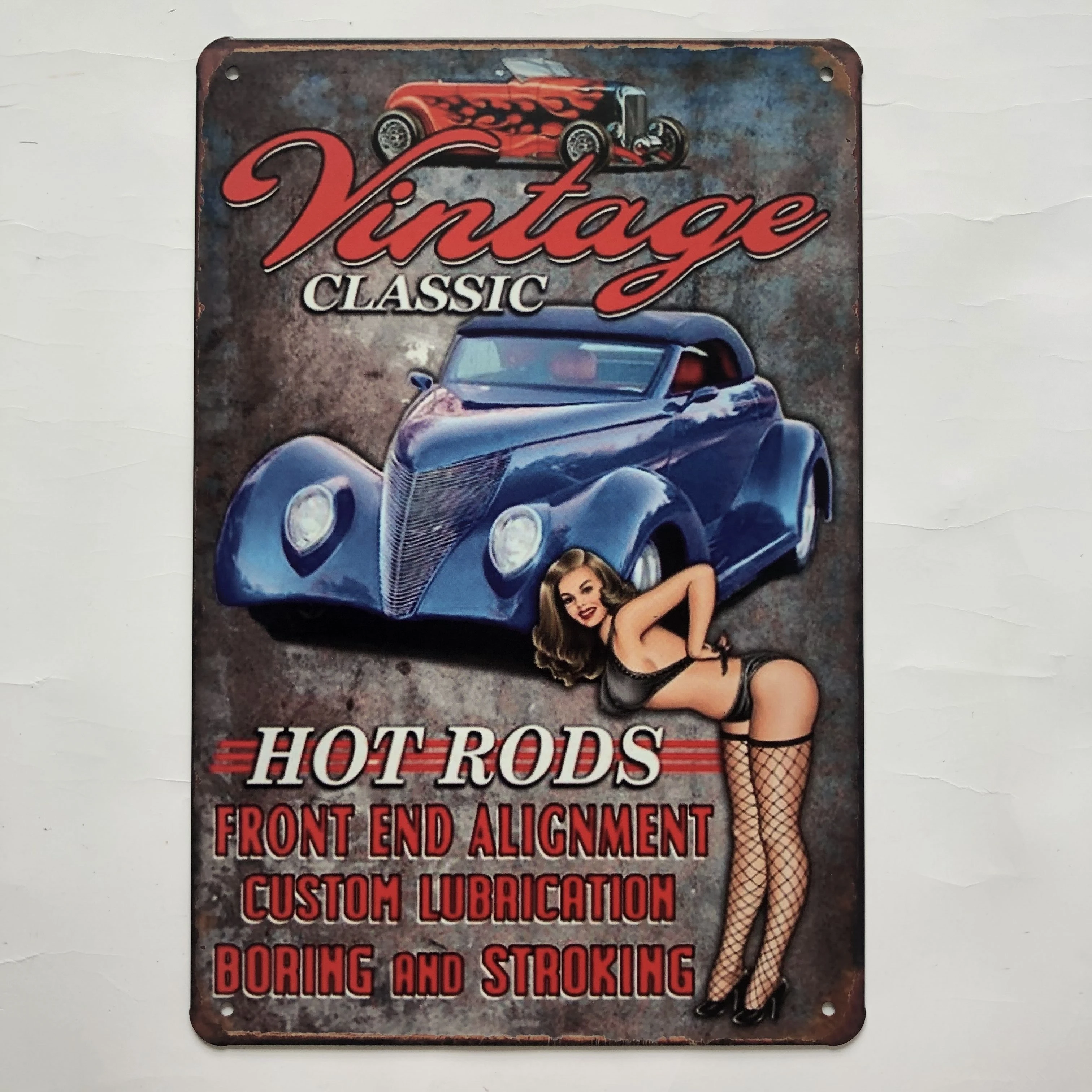 [Luckyaboy] Pinup шин сервис Hot Rod Garage Винтаж Металл Ретро жестяной знак винтажная вывеска Бар Кафе гараж домашний декор