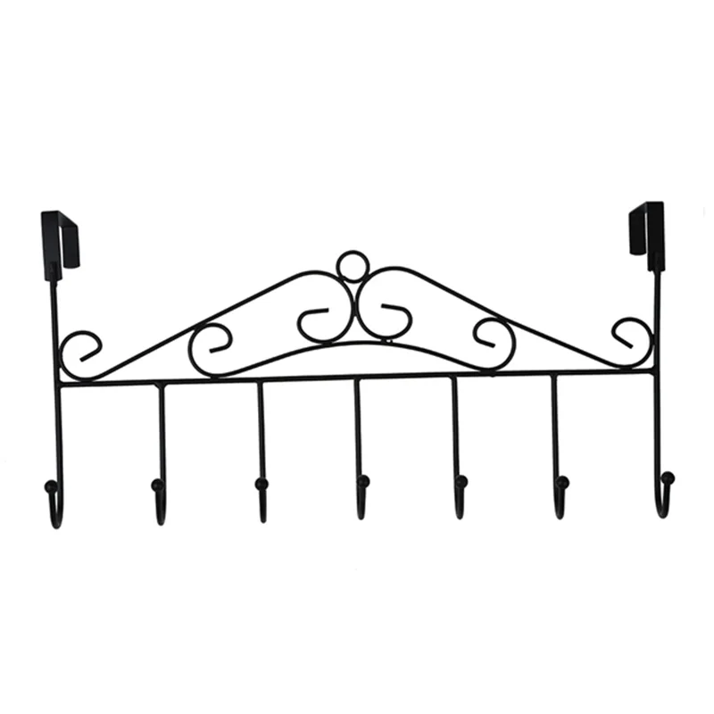 

7 Door Hooks Door Wardrobe Wardrobe Hook Hanger Wall Hanger Coat Hook black