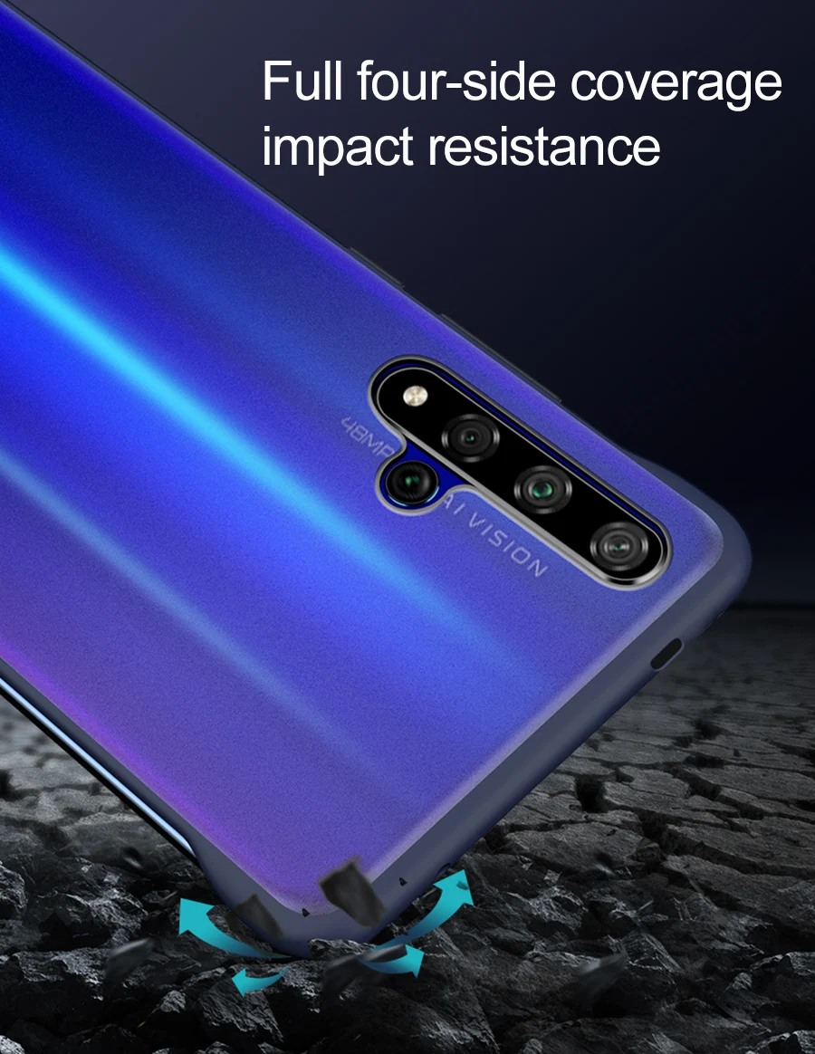 Бескаркасный бампер чехол для huawei Honor 20 20i 10i View 20 9X 8X Max 8C чехол прозрачный задняя крышка телефона для Honor 20 Pro чехлы