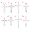 25Pcs/Lot Stainless Steel Cross Pendant Charms Bracelet Necklace DIY Jewelry Making Handmade Accessories Findings 1