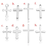 25Pcs/Lot Stainless Steel Cross Pendant Charms Bracelet Necklace DIY Jewelry Making Handmade Accessories Findings 1