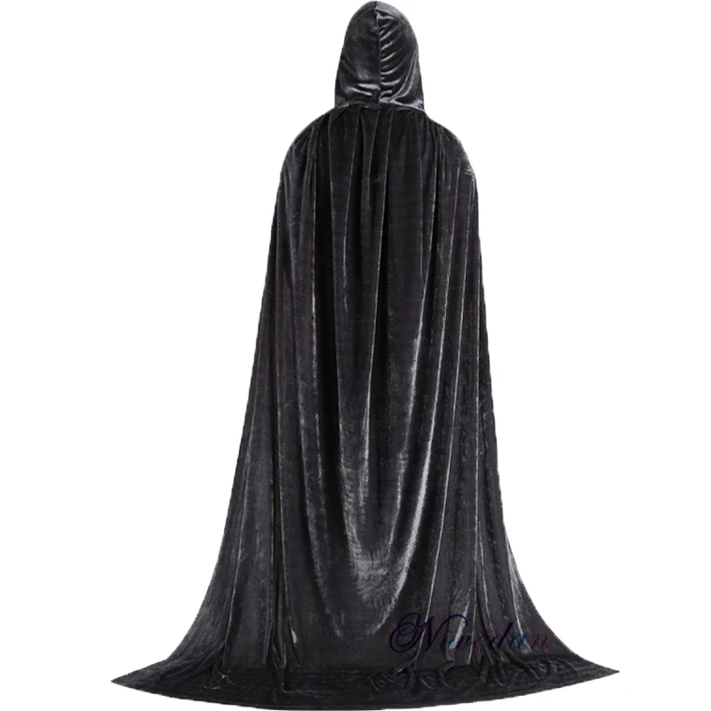 

Adult Kids Halloween Velvet Cloak Cape Hooded Medieval Costume Witch Wicca Vampire Elf Purim Carnival Party Cloak