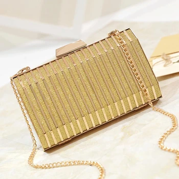 

Iron Box Dinner Evening Dress Small Bag Day Clutch Lady Night Clutch Bag Female Party Wallet Gold