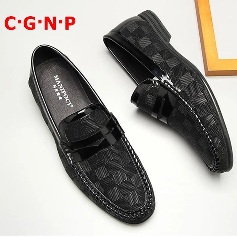 - CGNP 100 Genuine Leather Loafers Men Dress Shoes Korea Style Business Casual Shoes Summer Formal Shoes Man Driving Shoes