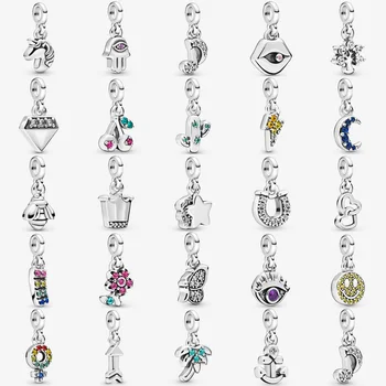 

925 Sterling Silver 24 Styles My Loves Girl Pride Smile Dangle Charm Fit Women Pandora Bracelet & Necklace Diy Jewelry