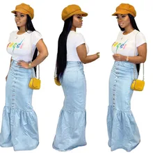 Горячая новинка, модная летняя сексуальная юбка макси с пуговицами, облегающая Сексуальная Женская Длинная юбка с высокой талией, юбки для женщин