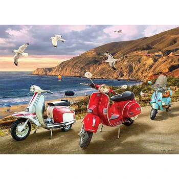 

5D DIY Diamond Painting Cross Stitch Scooters and Motor cars Diamond Embroidery Rhinestone Mosaic Full Square Round Decor BY60