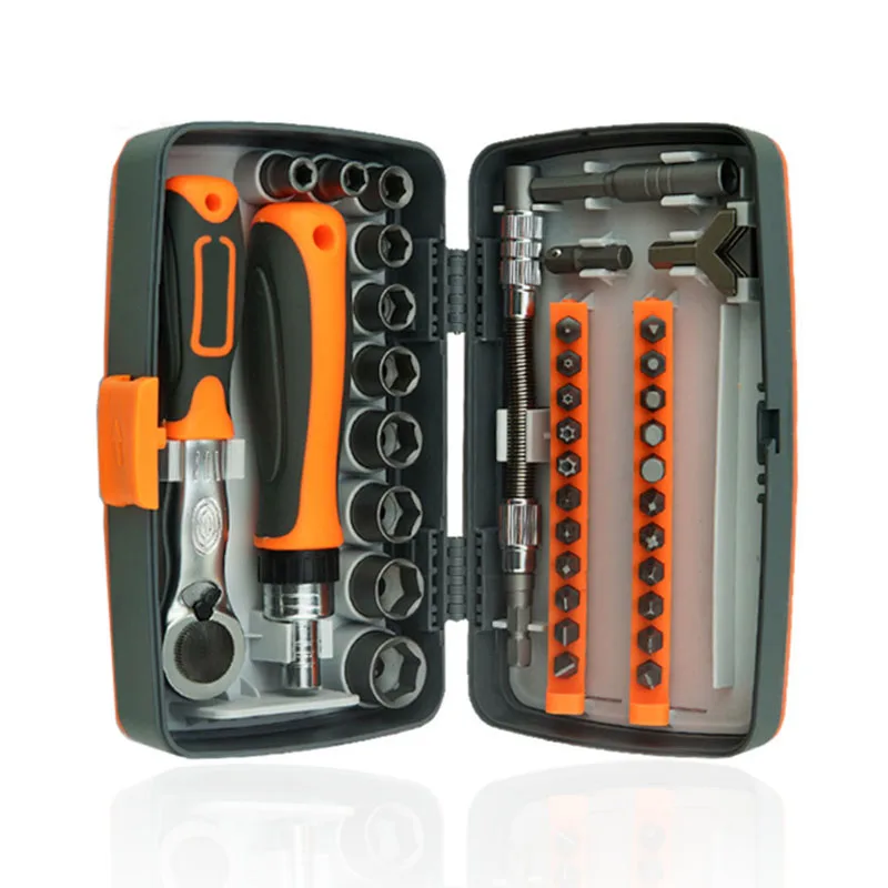 

38 In 1 Bit Set Torx Screw Ratchet Screwdriver Set Driver Magnetic Hex Bit Handle Screwdriver Kit MultitoolsCar Repair Hand Tool