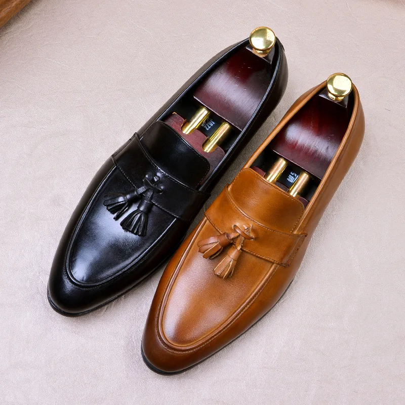 

2019 Autumn And Winter New Style Genuine Leather Business Formal Wear MEN'S SHOES Retro England Office Men's Leather Shoe Large