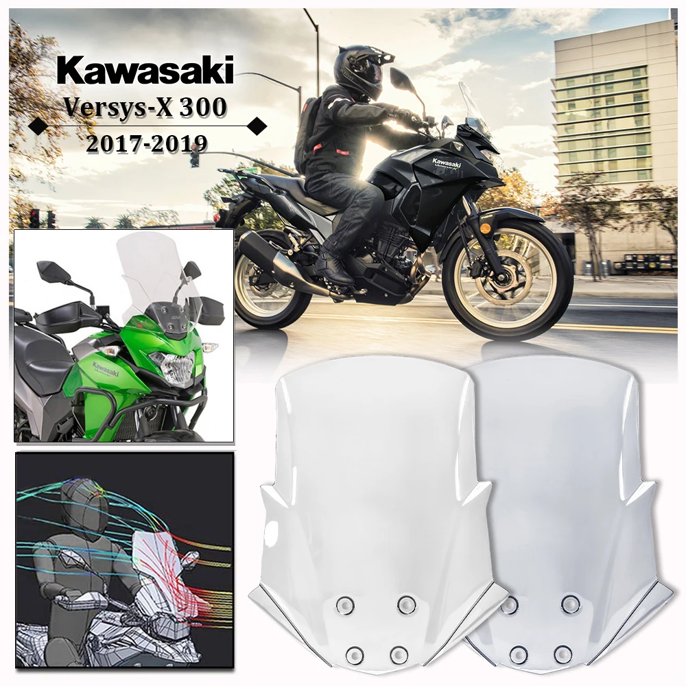 Ветровой экран для Kawasaki Versys X300 X 300 2017 2018 2019 ветровой дефлектор ветрового стекла