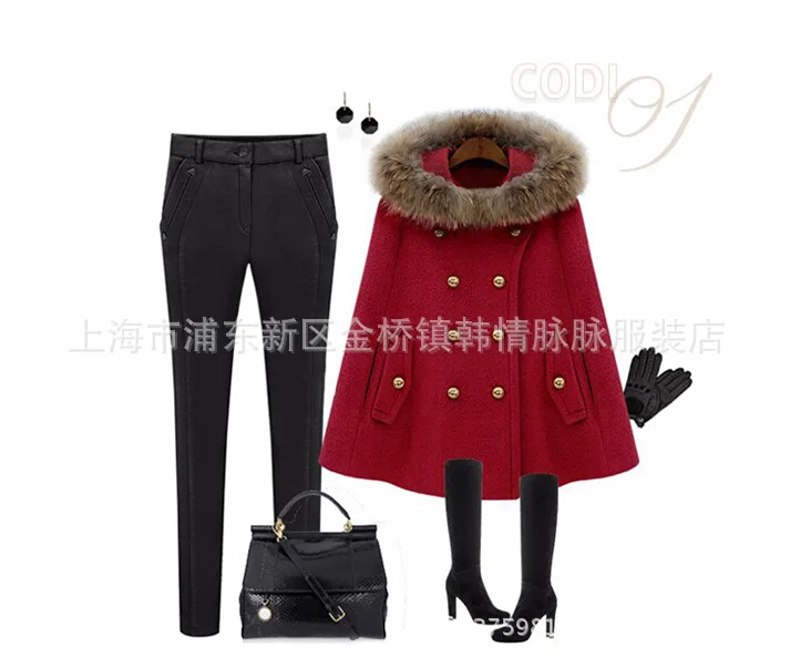 AliExpress EBay,, Осень-зима, стиль, модный плащ с имитацией енота, шерстяная накидка, куртка