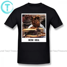 Alf футболка Meow с коротким рукавом, футболка с принтом, мужская Милая пляжная Повседневная футболка из 100 хлопка размера плюс 4XL 5XL