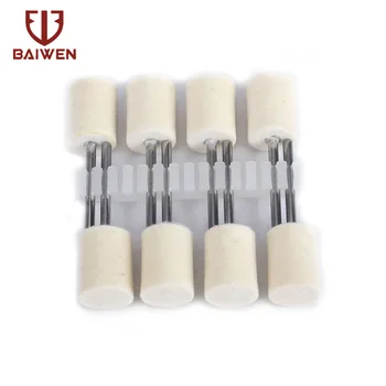 

10Pcs 3-20mm Wool Grinding Head Polishing Glass Mirror Wheel With Handle For Metal Glass Derusting Rotary Tool
