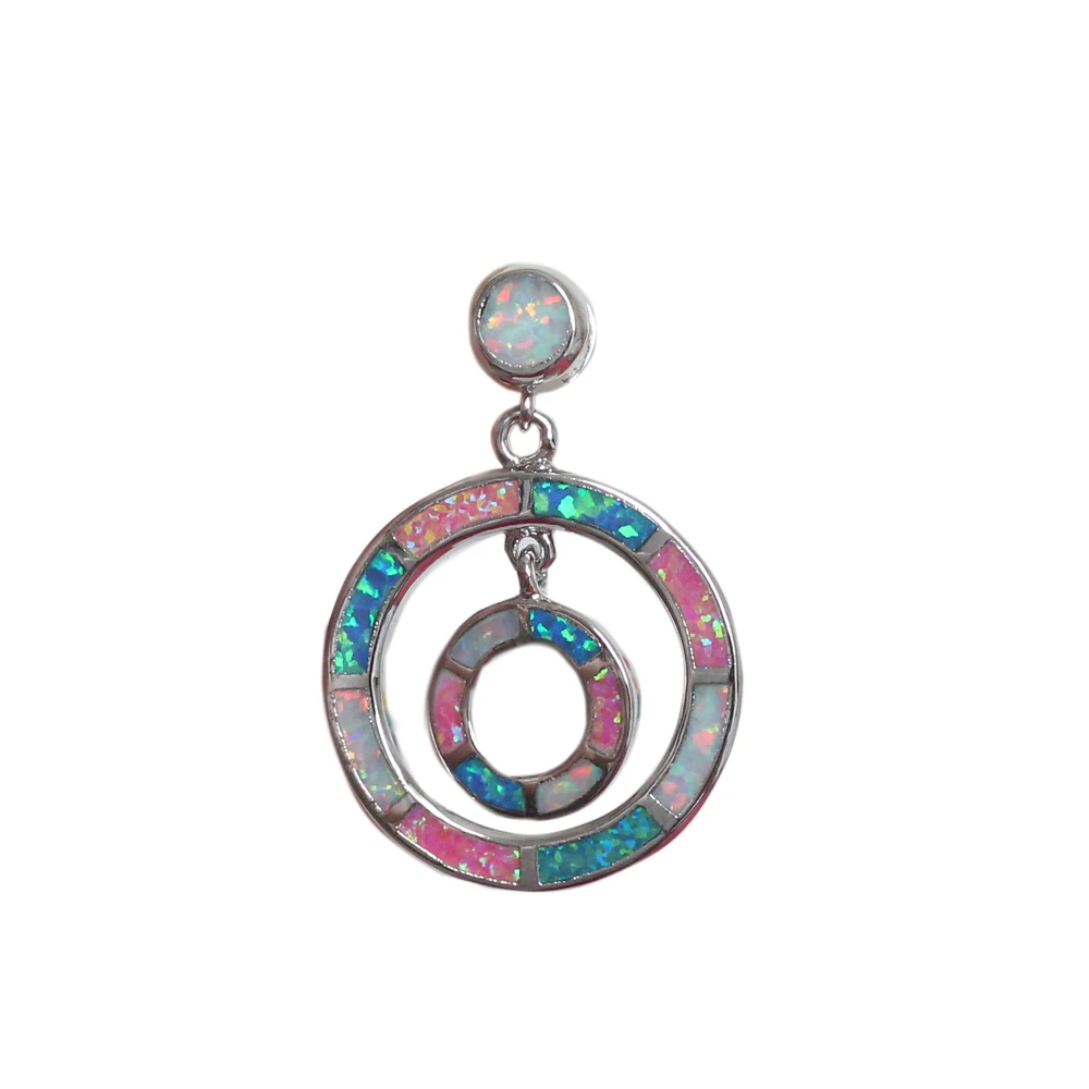 

HAIMIS Hot Sale Generous Multicolor Fire Opal Fashion Jewelry Unisex Pendant Necklace