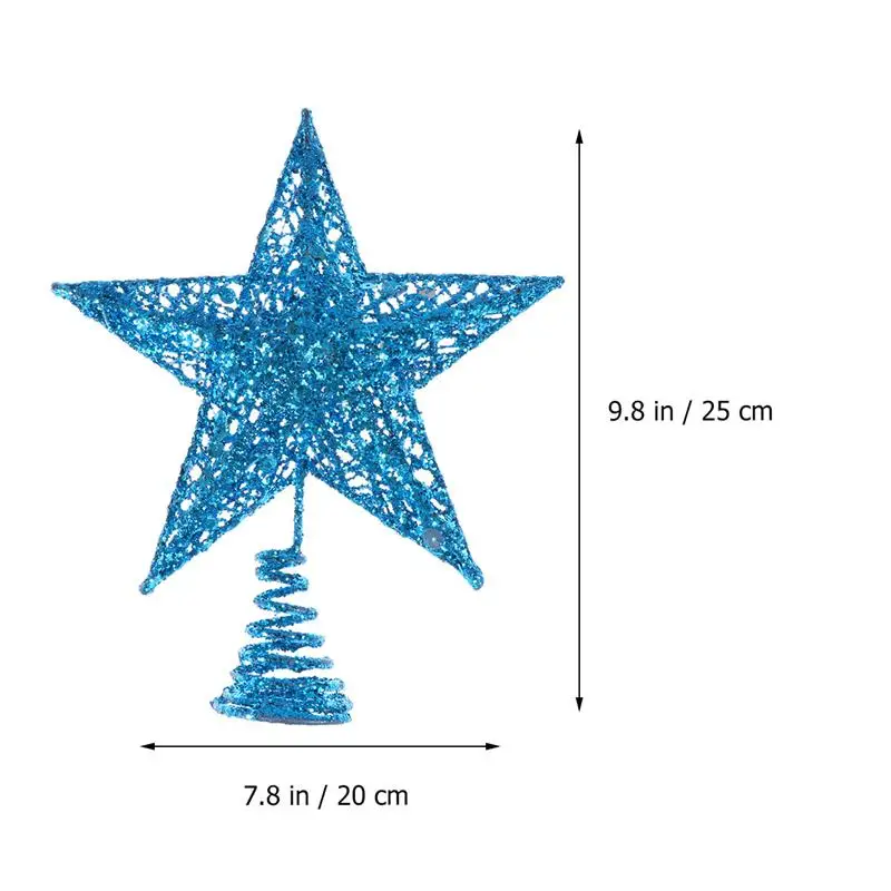 3pcs Glitter Christmas Tree Topper Star Decoration Gold Rose Pink Silver Blue Star Xmas Tree Home Office Christmas Supplies A35
