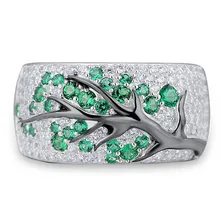 Серебряное кольцо для женщин зеленое-шпинели драгоценный камень кубический цирконий женское кольцо 925 пробы Серебряные вечерние ювелирные изделия