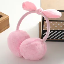 Наушники для женщин и девочек; Зимние теплые наушники с милыми заячьими ушками; плюшевые теплые наушники; теплые наушники для женщин