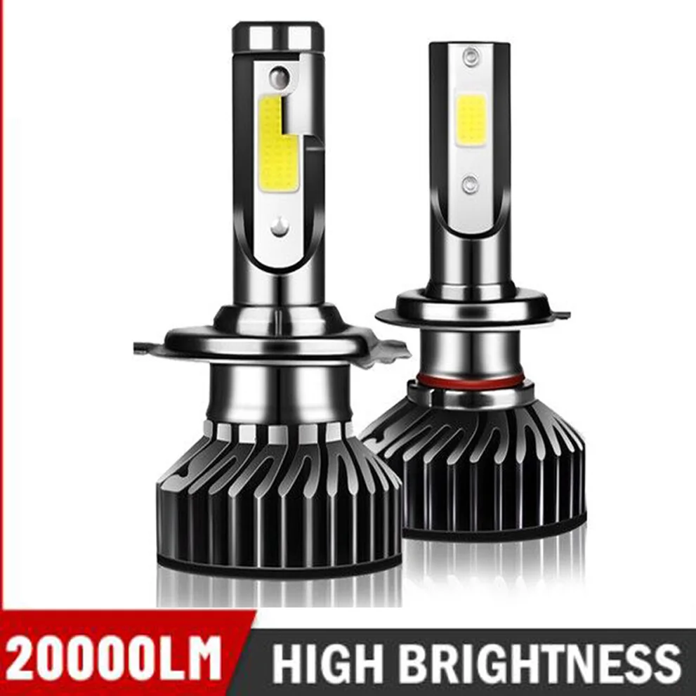 

New Mini H4 H7 LED Car Headlight Bulb 20000LM 6500K H1 H3 H11 H13 H27 880 9005 HB3 9006 HB4 9007 Running Auto Fog Head Lamp