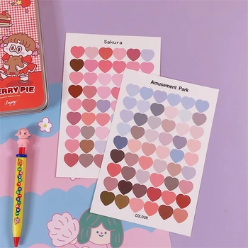 

Pink Girls Style Heart Stickers Material Stationery stickers DIY Scrapbooking Gift Bag Seal Label Wall happy chilrdren Stickers