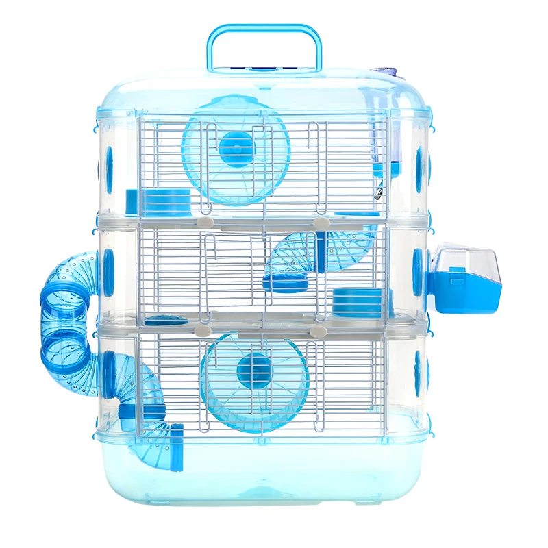 

Hamster Cage Full Set of Gold Bear Hamster Nest Super Villa Small Hamster Cage Supplies Set Complete