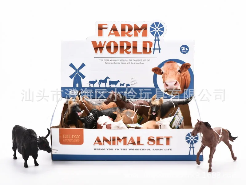 

Children Wild Animal Zoo Dinosaur Toy Set Animal Model Goat Dog Cow Horse Boy 3-6-Year-Old
