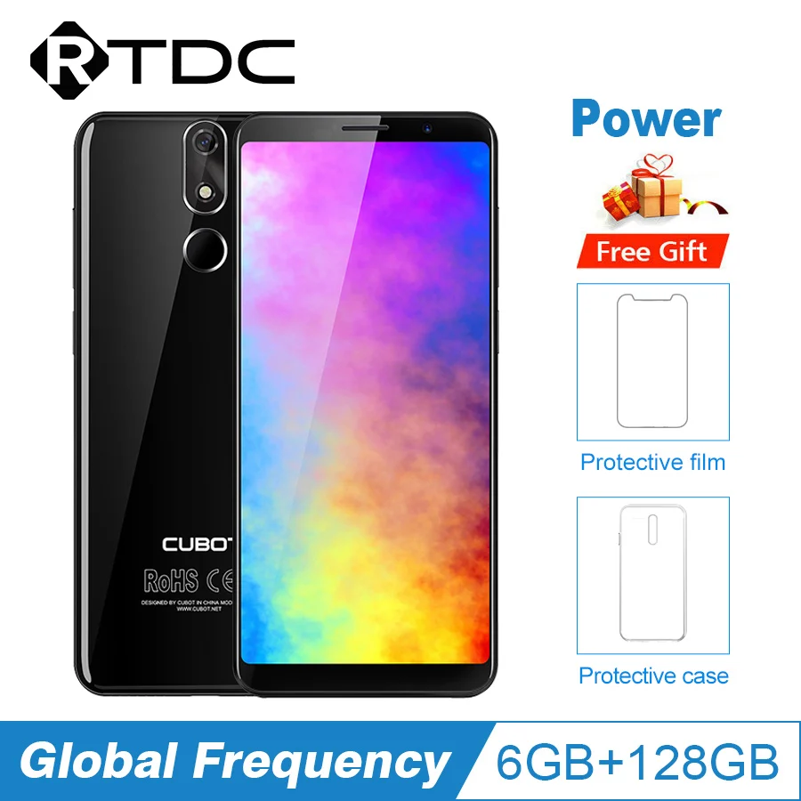 

Cubot Power 5.99 Inch Android 8.1 MT6763T Octa Core Smartphone 16.0MP 6G RAM 128G ROM 6000mAh Fingerprint 4G Mobile Phone