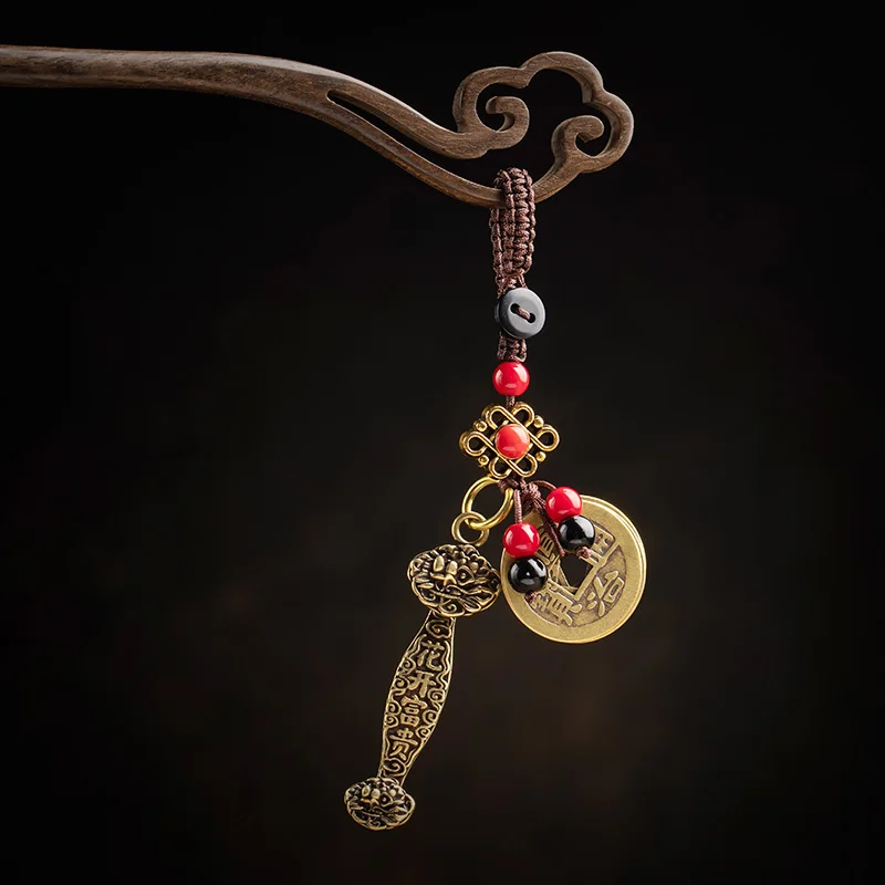 brass lucky keychain pendant (6)