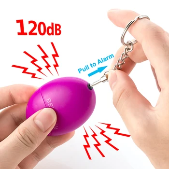 

Self Defense Alarm 120dB Egg Shape Girl Women Security Protect Alert Personal Safety Scream Loud Keychain Emergency Alarm