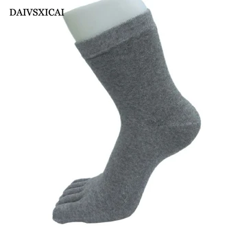 

1Pairs/lot=2pieces Winter Thick Warm Terry Five Finger Socks For Men Cotton Snow Long Tube Toe Socks Casual Male