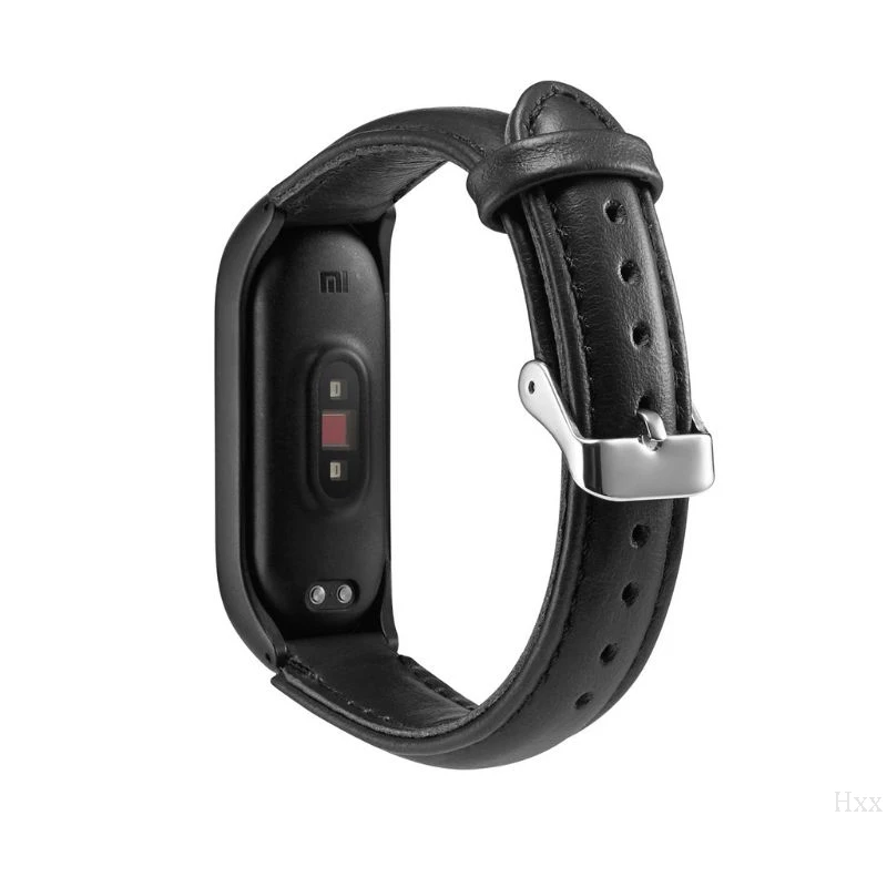 Watch Band for Xiaomi Mi Band 4 Leather Strap Leather Wrist Compatible Strap for Mi Band 4 Accessories Bracelet Miband 3 Strap